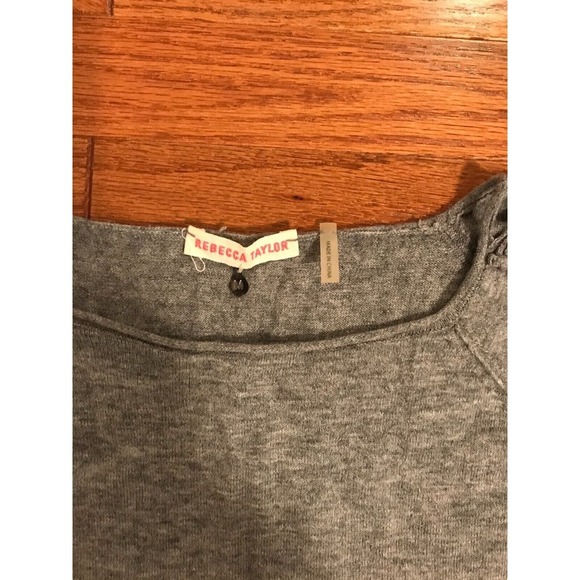 Rebecca Taylor Gray Pullover Sweater with Cut-Out Shoulders - Size Medium - Picture 6 of 9